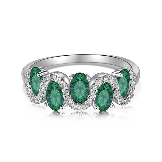 Serpentine Green Zircon Band